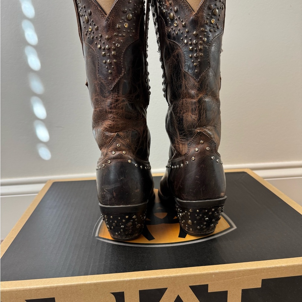Ariat Women's Sassy Brown Rhinestone Cowgirl Boots - Picture 5 of 7